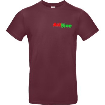 Ash5ive Ash5ive - Logo T-Shirt B&C EXACT 190 - Bordeaux
