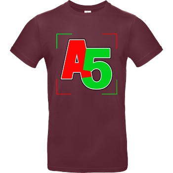 Ash5ive Ash5ive - Logo Ecken T-Shirt B&C EXACT 190 - Bordeaux