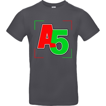 Ash5ive Ash5ive - Logo Ecken T-Shirt B&C EXACT 190 - Dark Grey