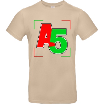 Ash5ive Ash5ive - Logo Ecken T-Shirt B&C EXACT 190 - Sand