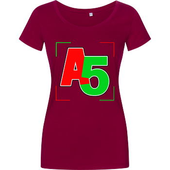 Ash5ive - Logo Ecken Damenshirt berry