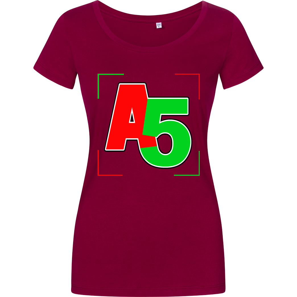 Ash5ive Ash5ive - Logo Ecken T-Shirt Damenshirt berry