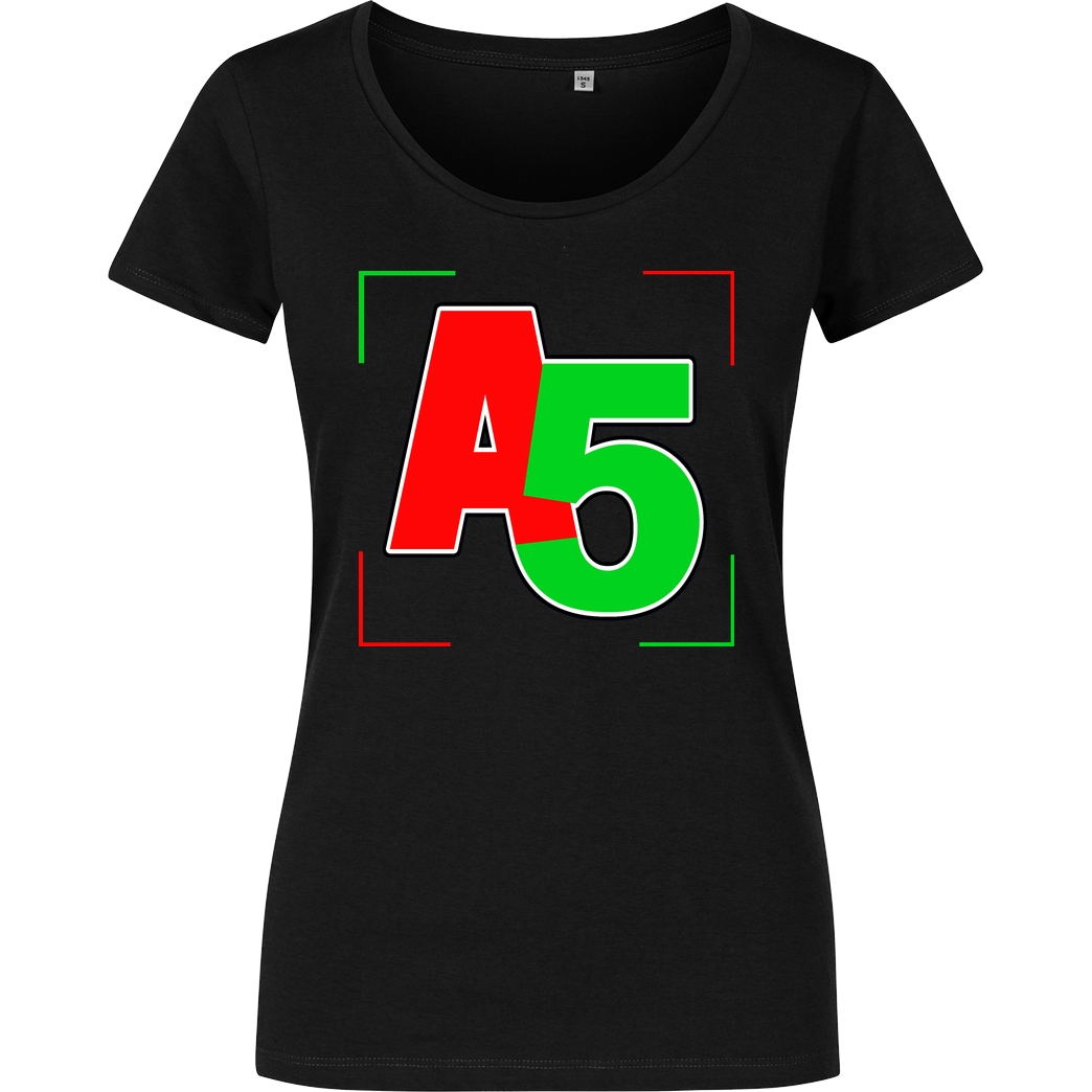 Ash5ive Ash5ive - Logo Ecken T-Shirt Damenshirt schwarz