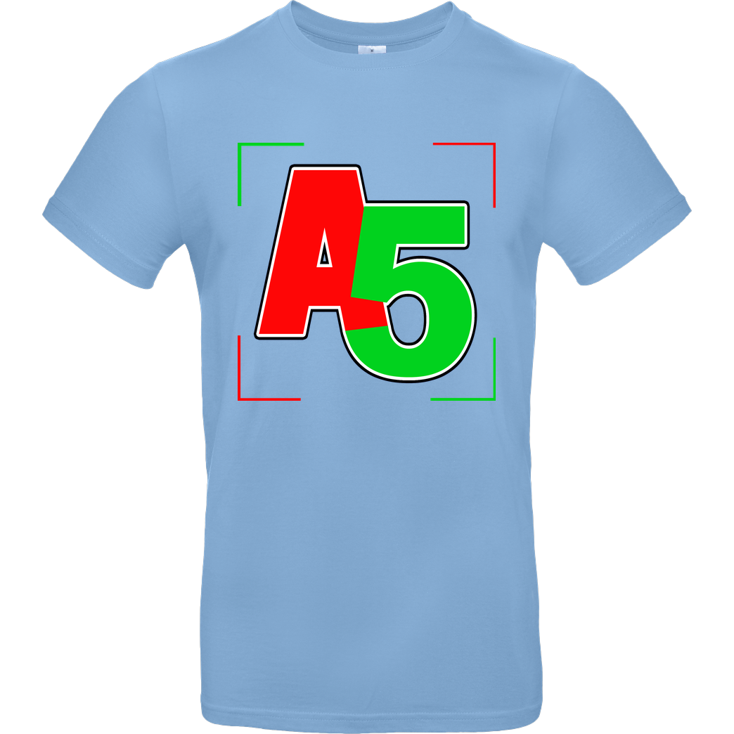 Ash5ive Ash5ive - Logo Ecken T-Shirt B&C EXACT 190 - Hellblau