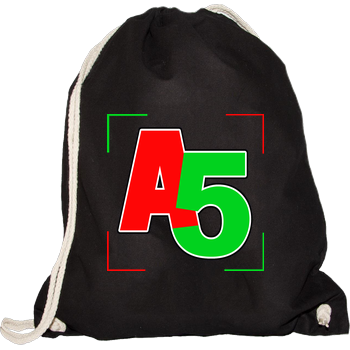 Ash5ive - Logo Ecken Turnbeutel schwarz