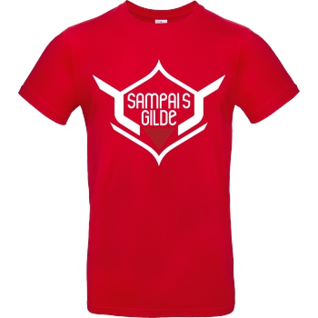 AyeSam AyeSam - Sampai's Gilde weiß T-Shirt B&C EXACT 190 - Rot