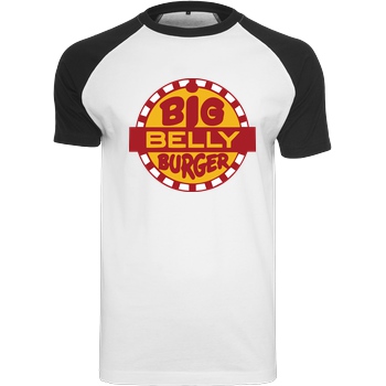 3dsupply Original Big Belly Burger T-Shirt Raglan-Shirt weiß