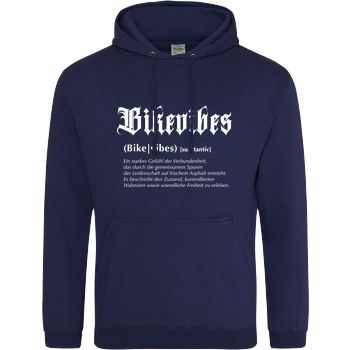 Bikevibes - Collection - Definition front white JH Hoodie - Navy