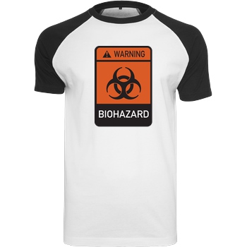 None Biohazard T-Shirt Raglan-Shirt weiß