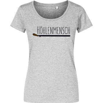 BumsDoggie BumsDoggie - Höhlenmensch T-Shirt Damenshirt heather grey
