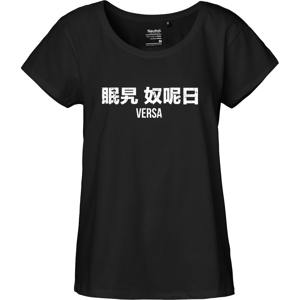 Burak Versa BurakVersa - Versa Logo T-Shirt Fairtrade Loose Fit Girlie - schwarz