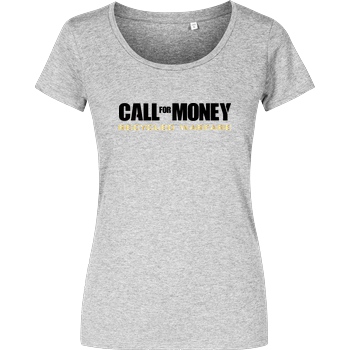IamHaRa Call for Money T-Shirt Damenshirt heather grey