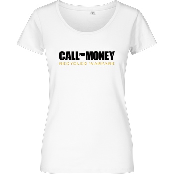 IamHaRa Call for Money T-Shirt Damenshirt weiss