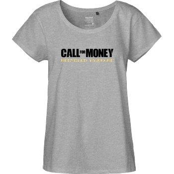 IamHaRa Call for Money T-Shirt Fairtrade Loose Fit Girlie - heather grey