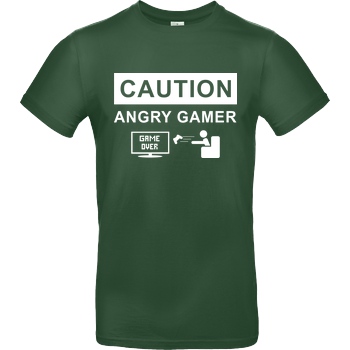 bjin94 Caution! Angry Gamer T-Shirt B&C EXACT 190 - Flaschengrün