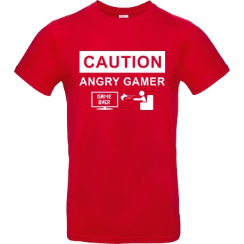 bjin94 Caution! Angry Gamer T-Shirt B&C EXACT 190 - Rot