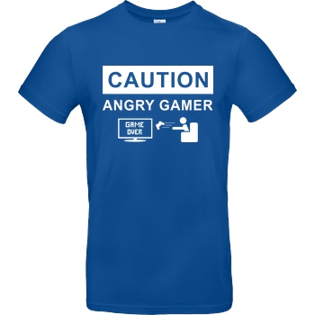 bjin94 Caution! Angry Gamer T-Shirt B&C EXACT 190 - Royal