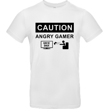 bjin94 Caution! Angry Gamer T-Shirt B&C EXACT 190 - Weiß