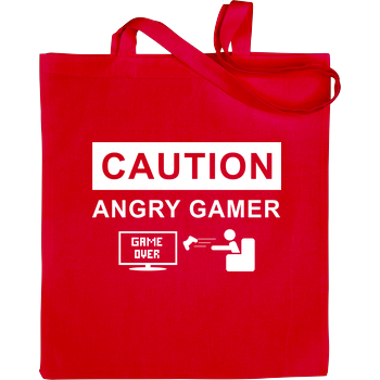 Caution! Angry Gamer Stoffbeutel rot