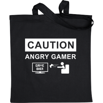 Caution! Angry Gamer Stoffbeutel schwarz