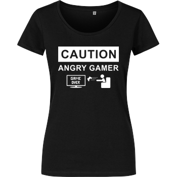Caution! Angry Gamer Damenshirt schwarz