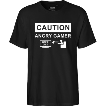 Caution! Angry Gamer Fairtrade T-Shirt - schwarz
