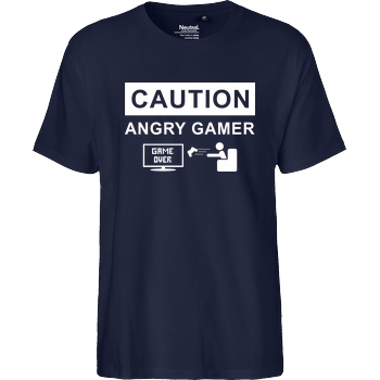 bjin94 Caution! Angry Gamer T-Shirt Fairtrade T-Shirt - navy