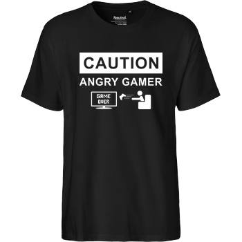 bjin94 Caution! Angry Gamer T-Shirt Fairtrade T-Shirt - schwarz