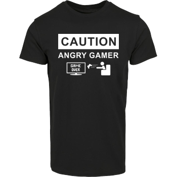 Caution! Angry Gamer Hausmarke T-Shirt  - Schwarz