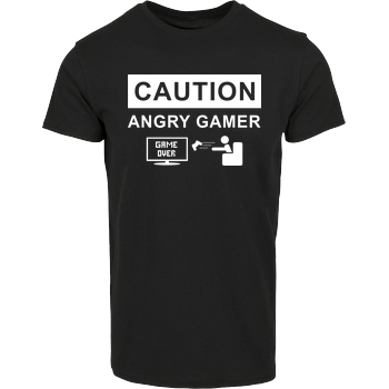 bjin94 Caution! Angry Gamer T-Shirt Hausmarke T-Shirt  - Schwarz
