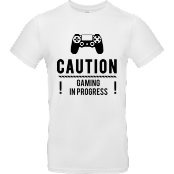bjin94 Caution Gaming v1 T-Shirt B&C EXACT 190 - Weiß