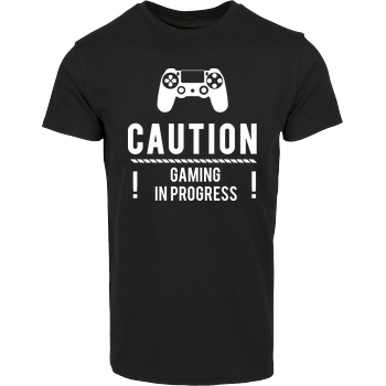 bjin94 Caution Gaming v1 T-Shirt Hausmarke T-Shirt  - Schwarz
