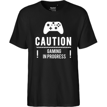 bjin94 Caution Gaming v2 T-Shirt Fairtrade T-Shirt - schwarz