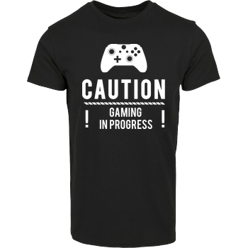 bjin94 Caution Gaming v2 T-Shirt Hausmarke T-Shirt  - Schwarz
