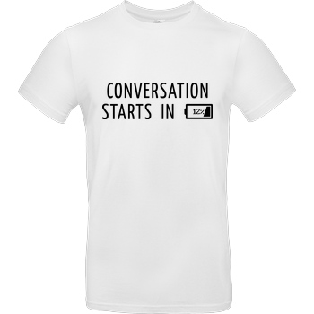 None Conversation Starts in 12% T-Shirt B&C EXACT 190 - Weiß