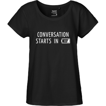Conversation Starts in 12% Fairtrade Loose Fit Girlie - schwarz