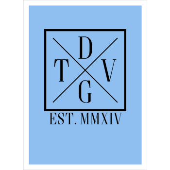 DennisGamingTV - X-Logo Kunstdruck hellblau