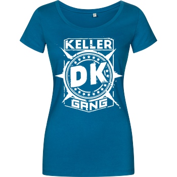 Der Keller Der Keller - Gang Cracked Logo T-Shirt Damenshirt petrol