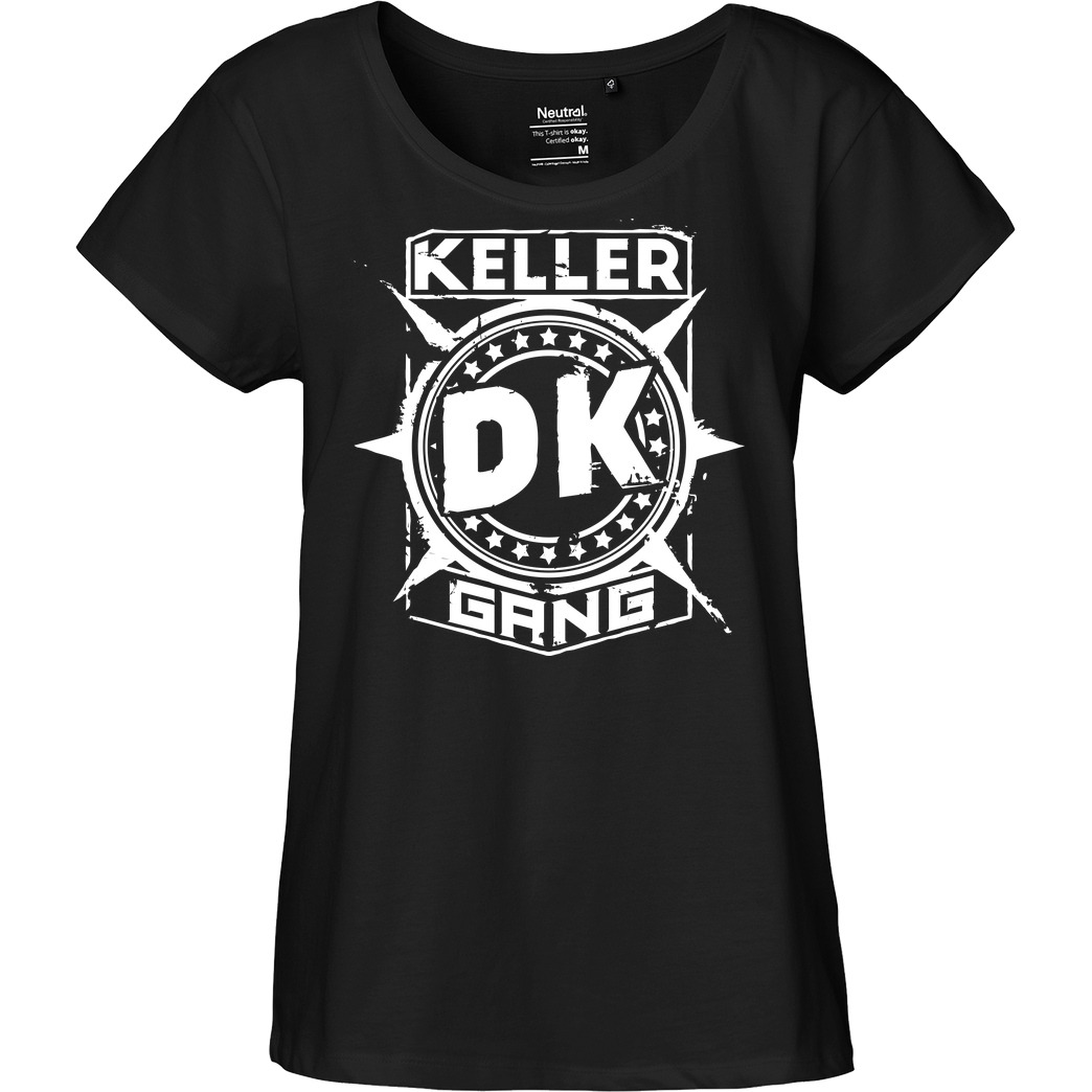 Der Keller Der Keller - Gang Cracked Logo T-Shirt Fairtrade Loose Fit Girlie - schwarz