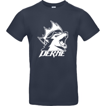 Derne Derne - Howling Wolf T-Shirt B&C EXACT 190 - Navy