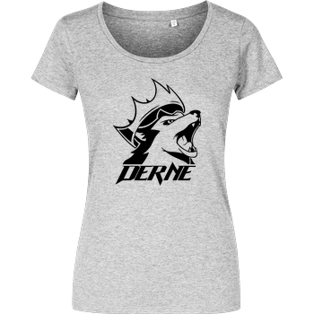 Derne Derne - Howling Wolf T-Shirt Damenshirt heather grey