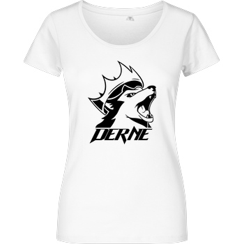 Derne Derne - Howling Wolf T-Shirt Damenshirt weiss