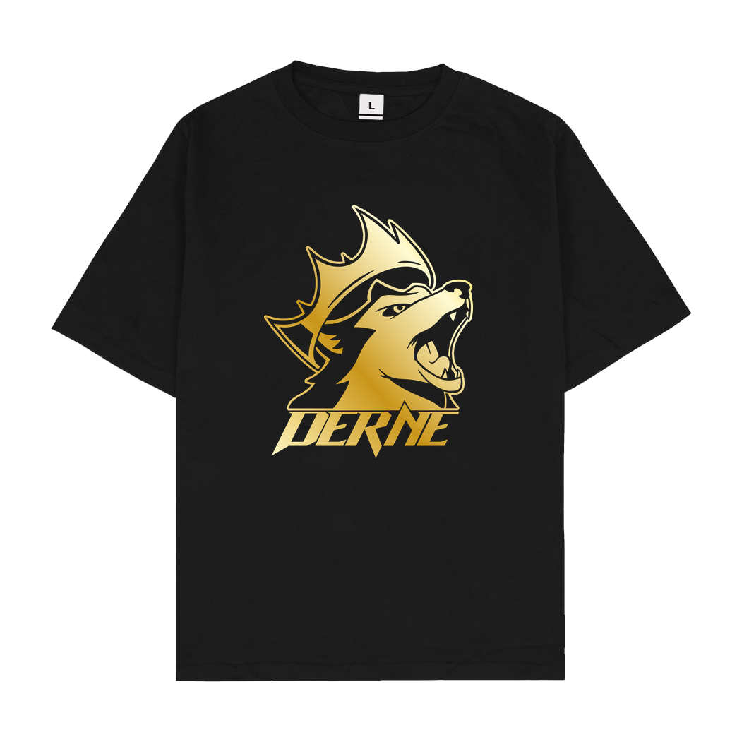 Derne Derne - Howling Wolf T-Shirt Oversize T-Shirt - Schwarz
