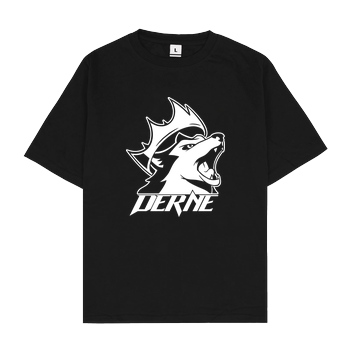 Derne Derne - Howling Wolf T-Shirt Oversize T-Shirt - Schwarz