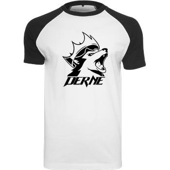 Derne Derne - Howling Wolf T-Shirt Raglan-Shirt weiß
