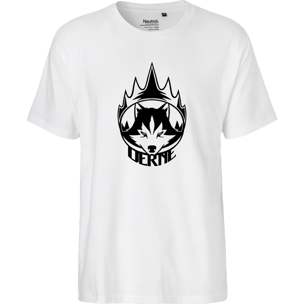 Derne Derne - Wolf T-Shirt Fairtrade T-Shirt - weiß