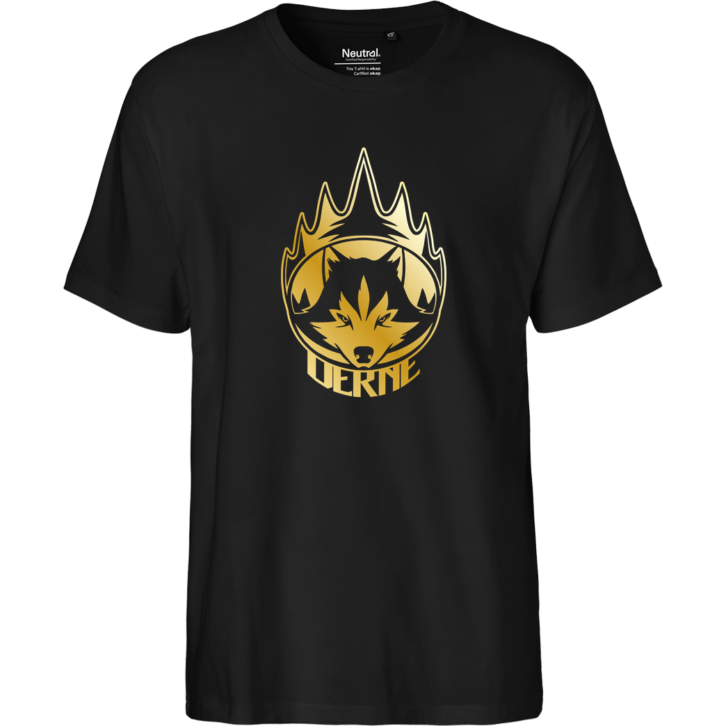 Derne Derne - Wolf T-Shirt Fairtrade T-Shirt - schwarz