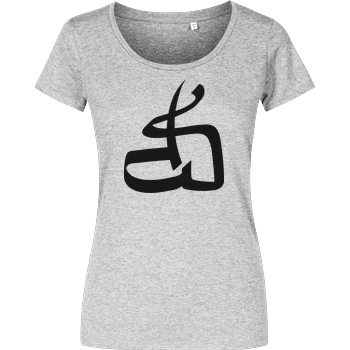 DerSorbus DerSorbus - Kalligraphie Logo T-Shirt Damenshirt heather grey