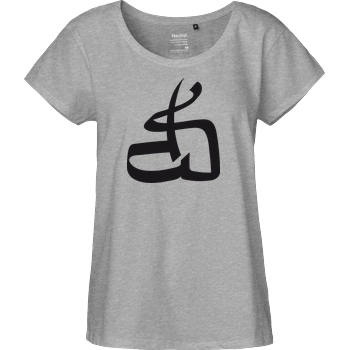 DerSorbus DerSorbus - Kalligraphie Logo T-Shirt Fairtrade Loose Fit Girlie - heather grey
