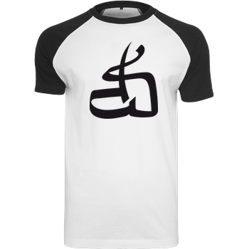 DerSorbus DerSorbus - Kalligraphie Logo T-Shirt Raglan-Shirt weiß